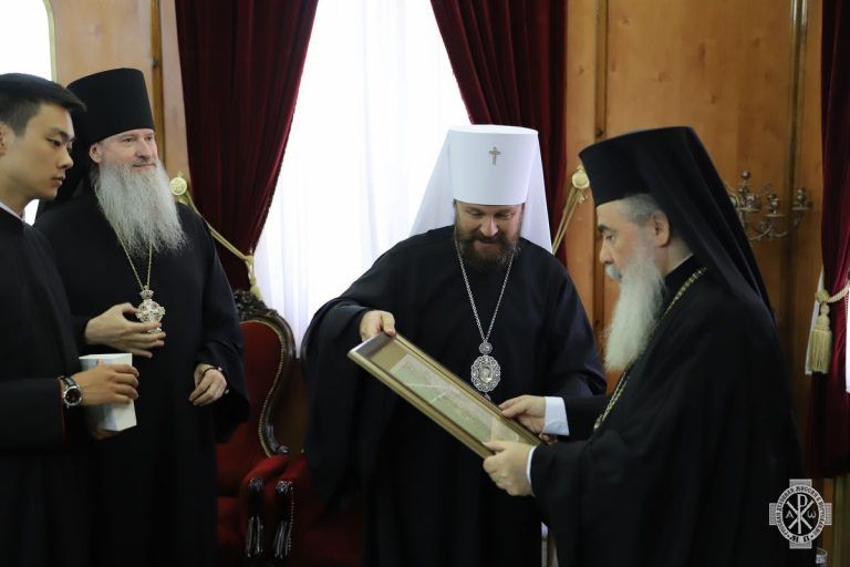 Митрополит Волоколамский Иларион встретился с Предстоятелем Иерусалимской Православной Церкви
