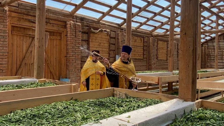 В поселке Уткино Вологодского района состоялось освящение медово-чайной фабрики