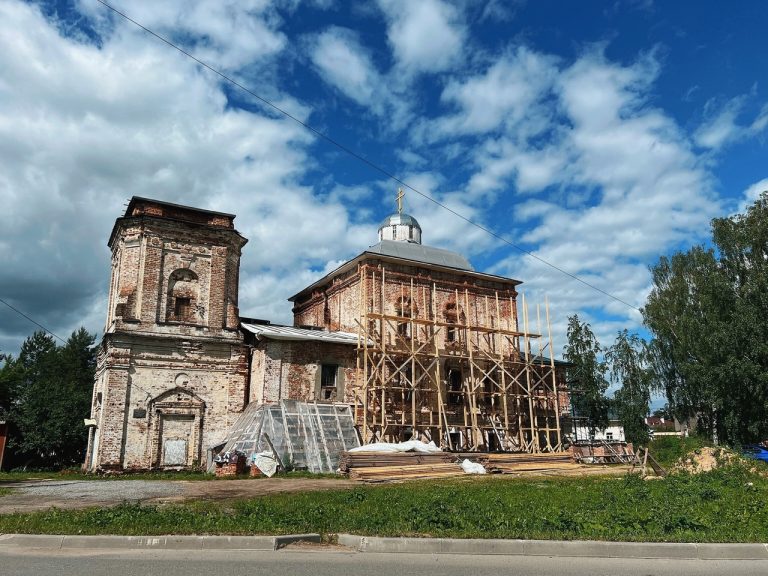Начались наружные работы на Храме Иоанна Богослова города Вологда